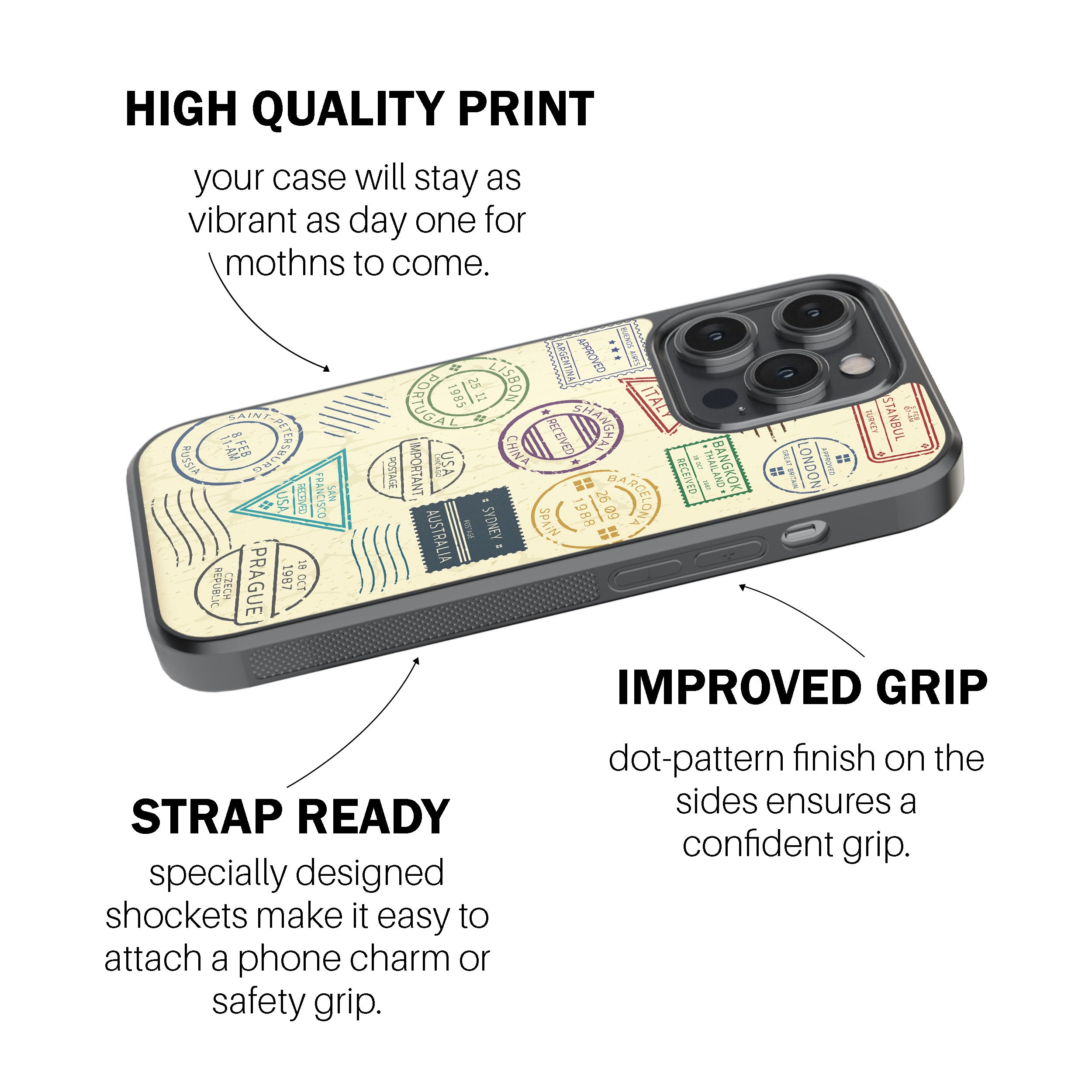 Travel Stamps Phone Cover