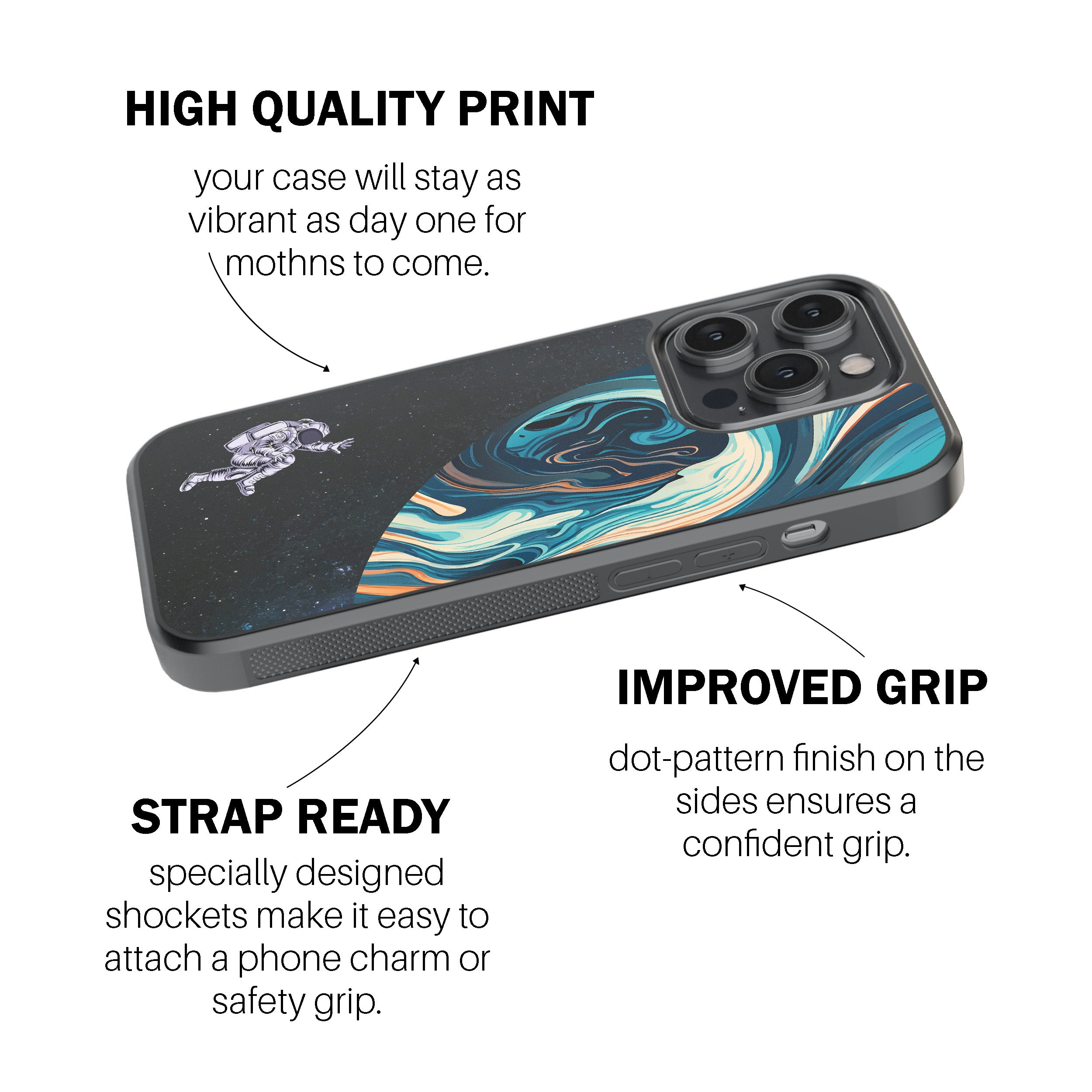 Astronaut And Space Swirl – Phone Cover