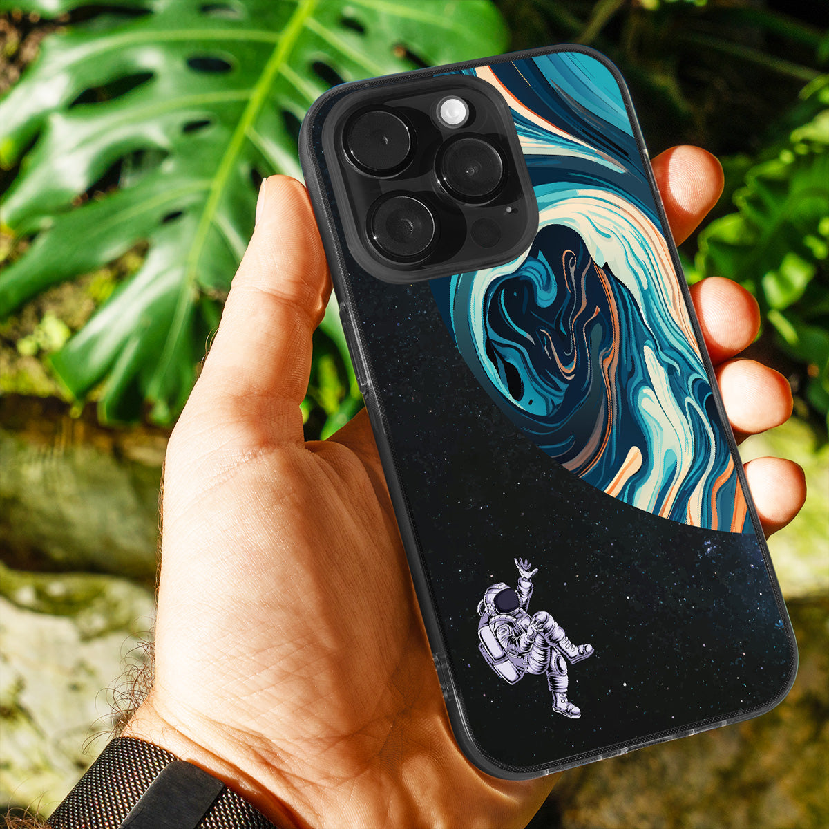 Astronaut And Space Swirl – Phone Cover
