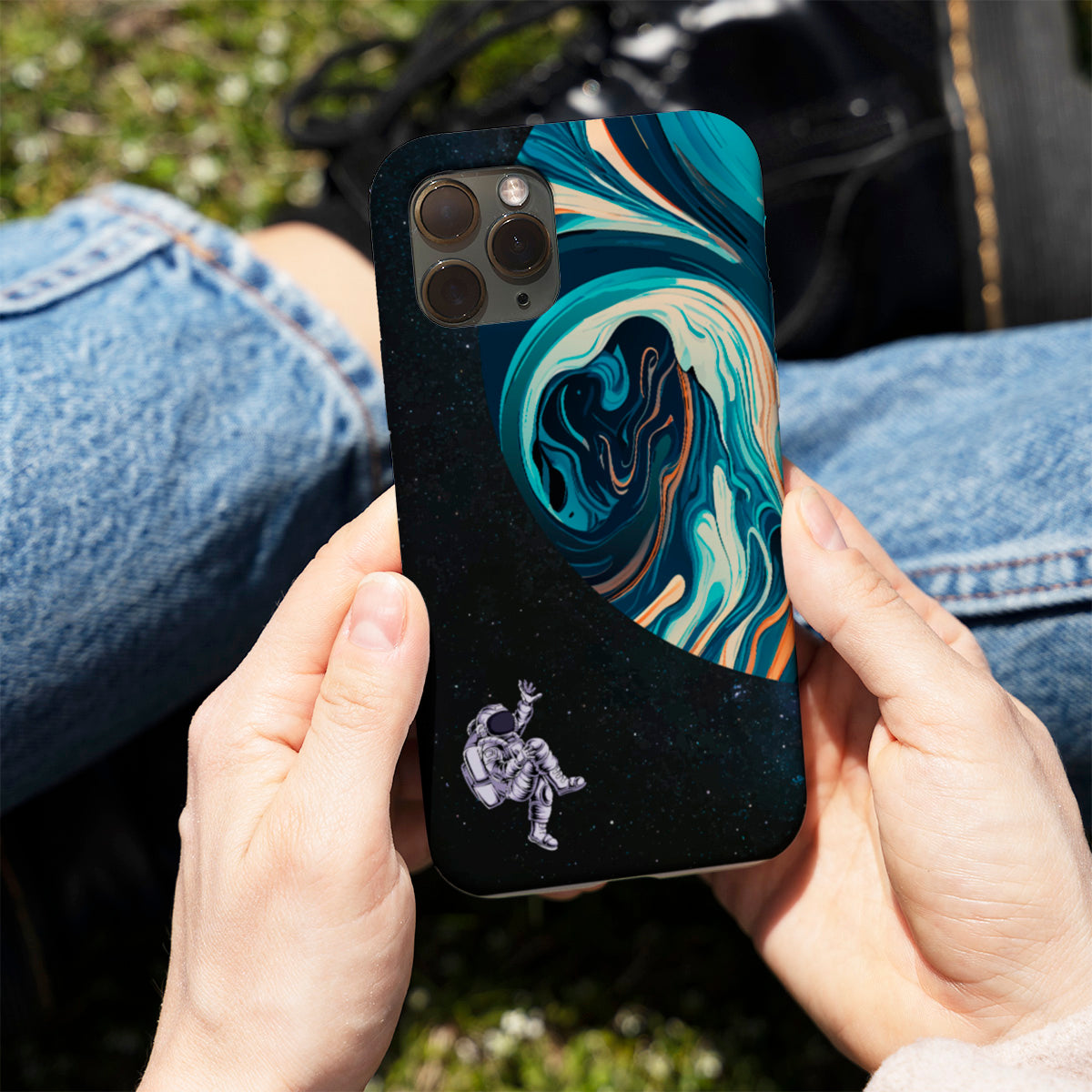 Astronaut And Space Swirl – Phone Cover