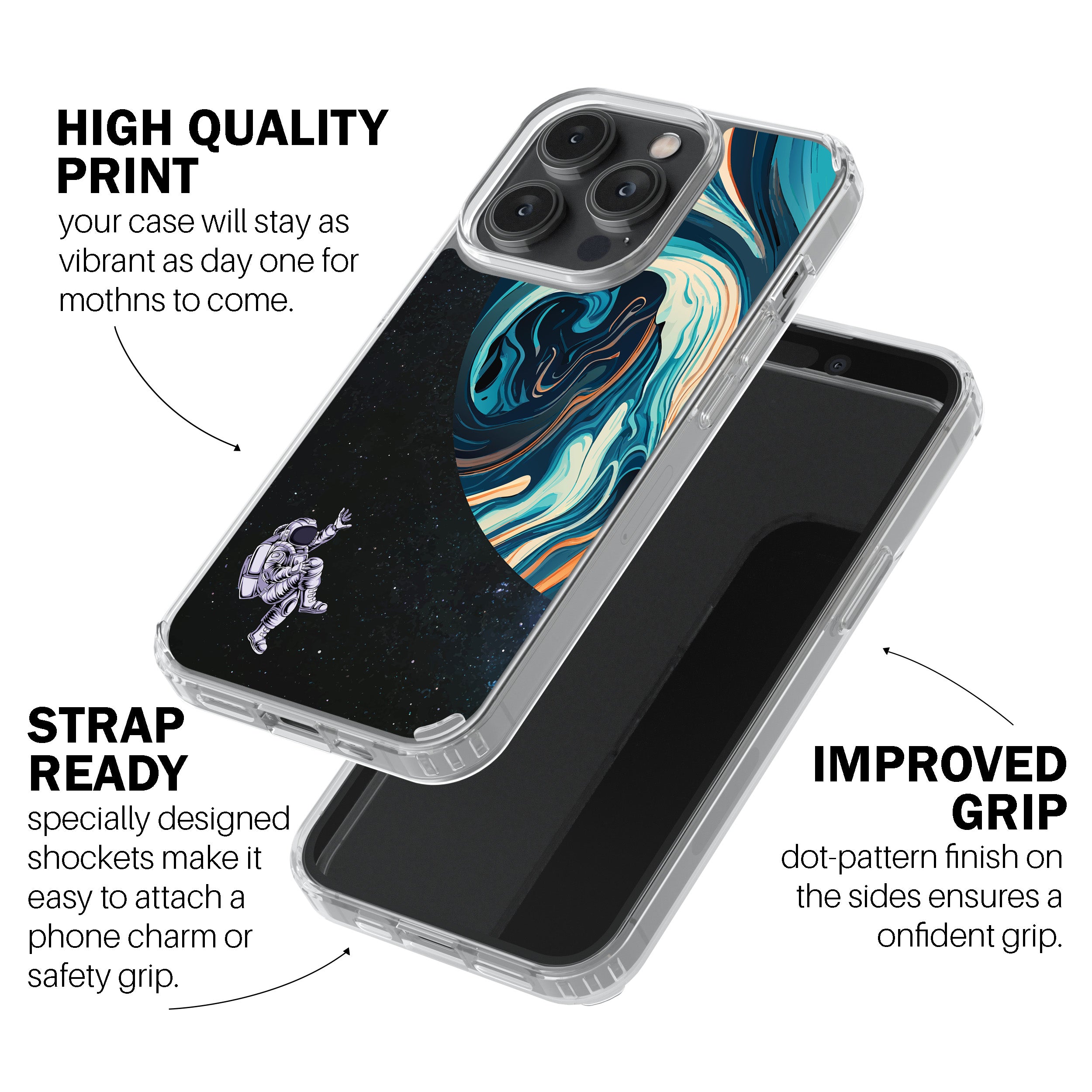 Astronaut And Space Swirl – Phone Cover