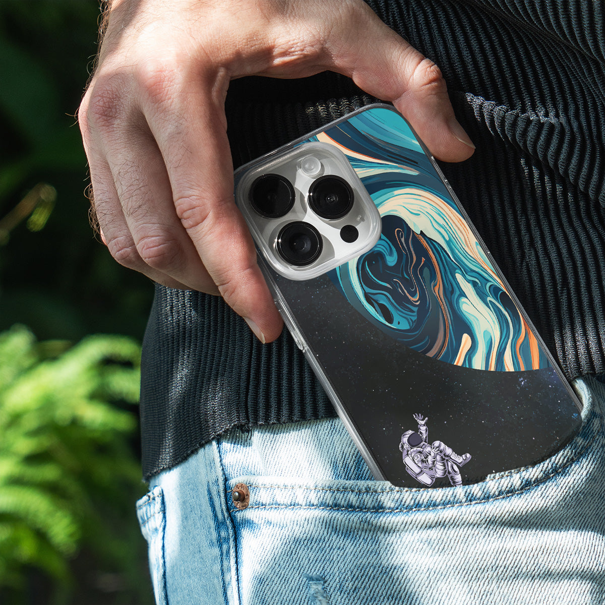 Astronaut And Space Swirl – Phone Cover
