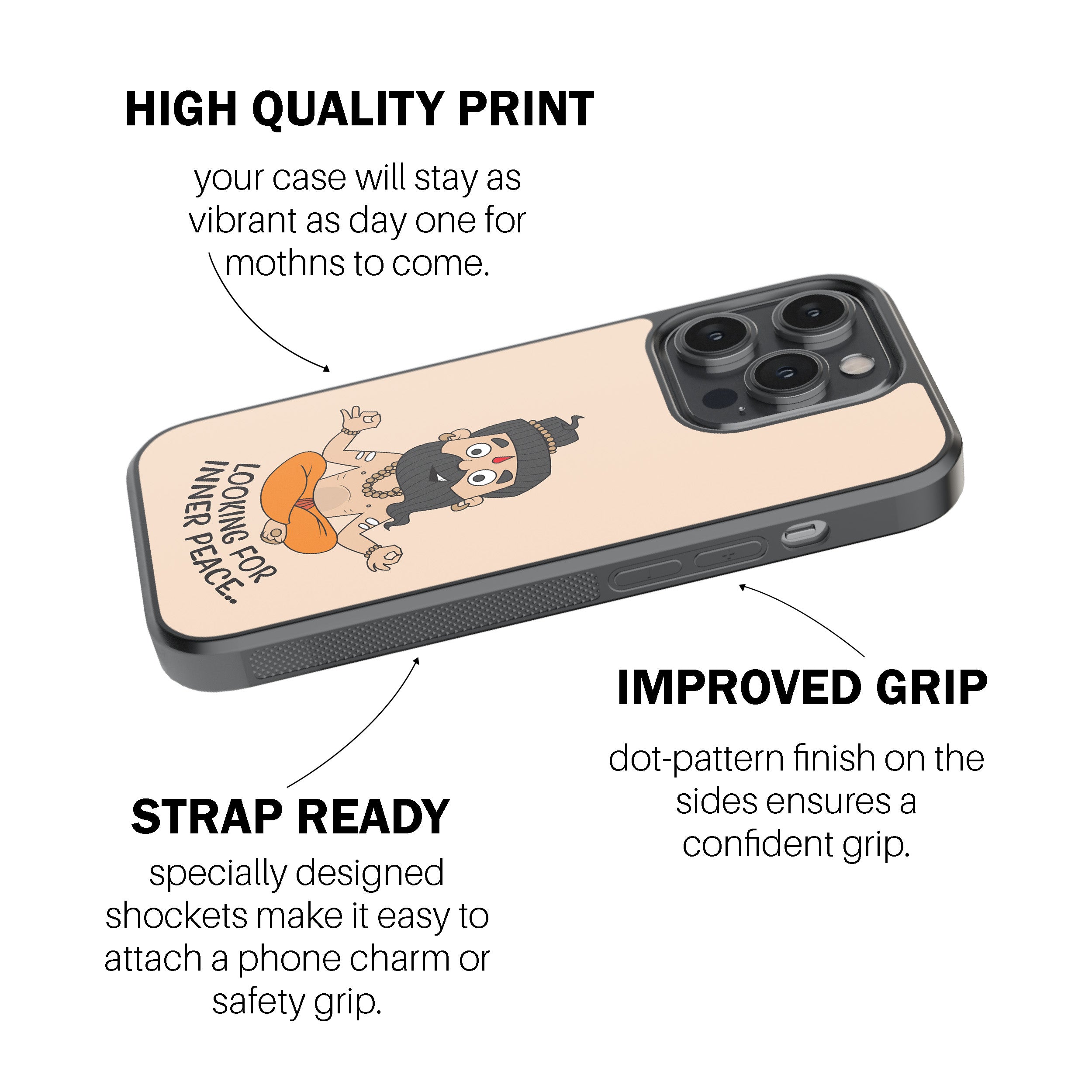 Looking For Inner Peace (Yogi Cartoon) Phone Cover