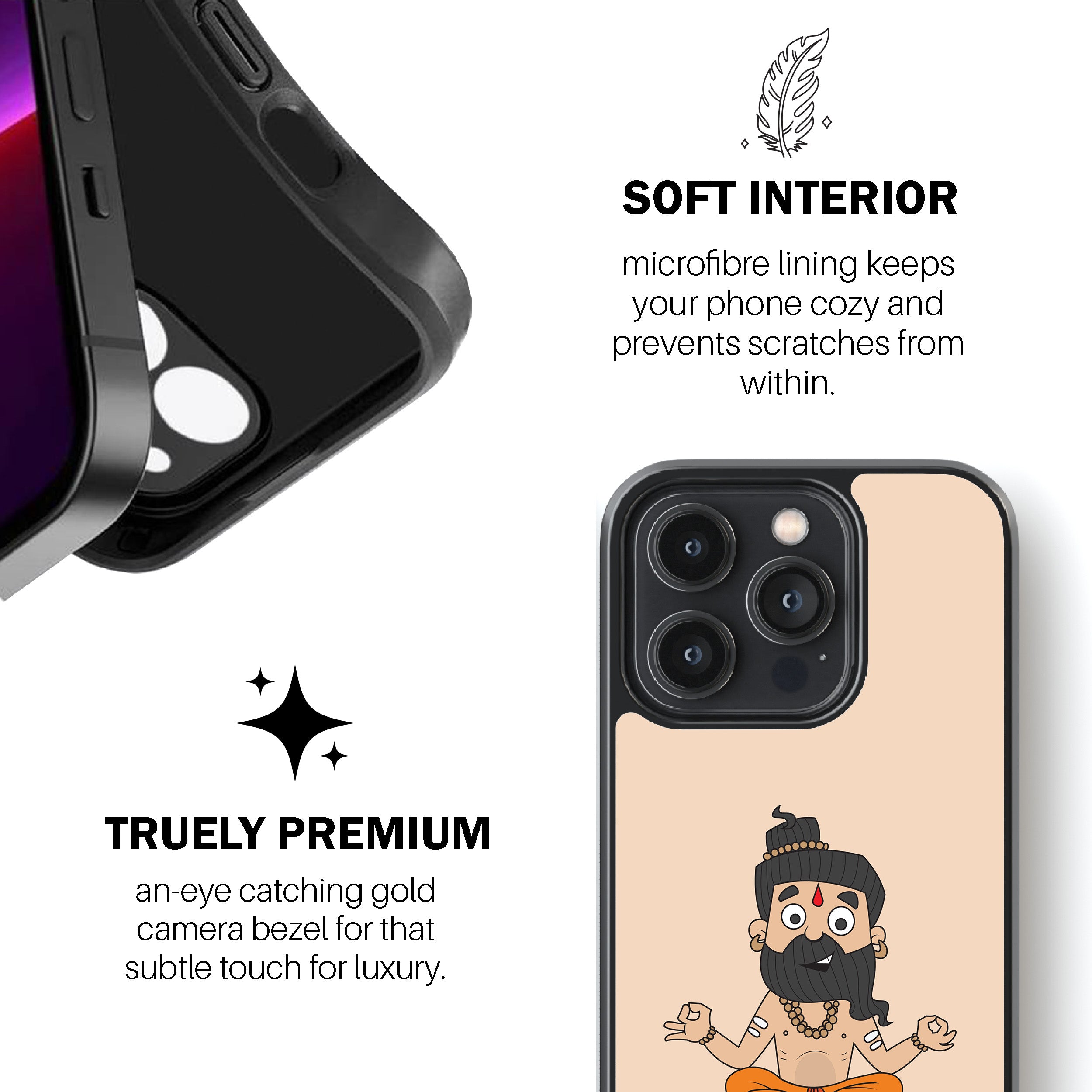 Looking For Inner Peace (Yogi Cartoon) Phone Cover