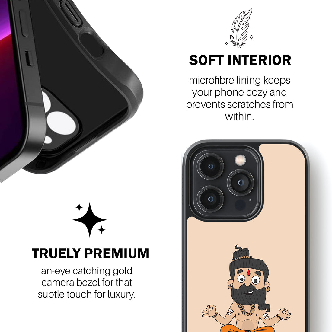 Looking For Inner Peace (Yogi Cartoon) Phone Cover