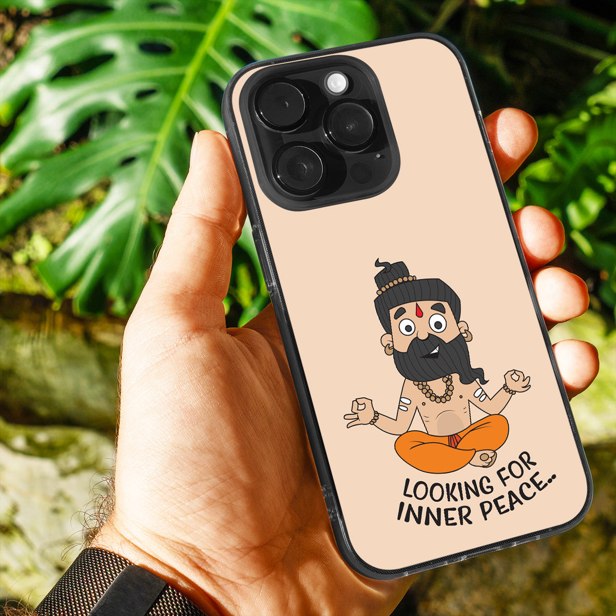 Looking For Inner Peace (Yogi Cartoon) Phone Cover