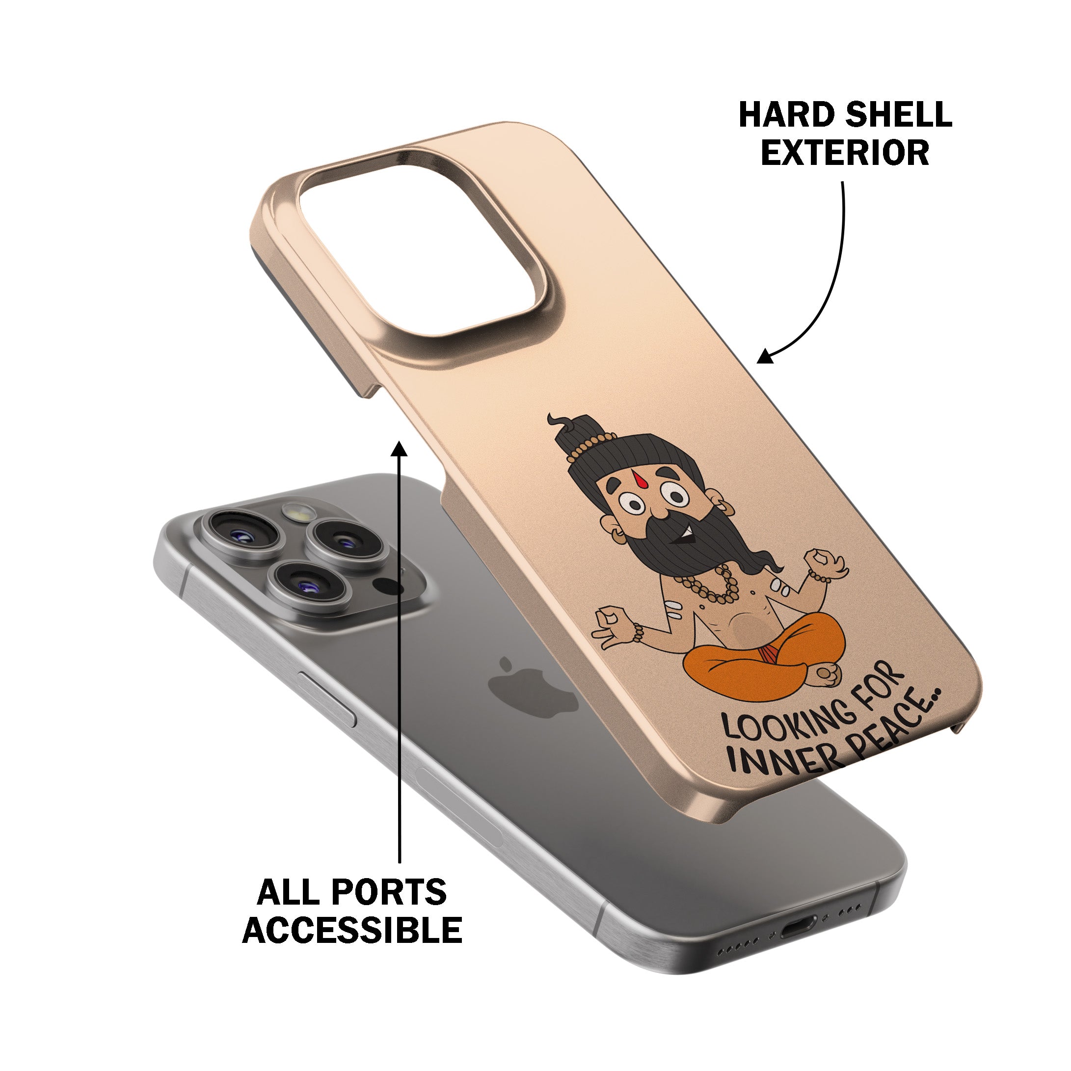 Looking For Inner Peace (Yogi Cartoon) Phone Cover