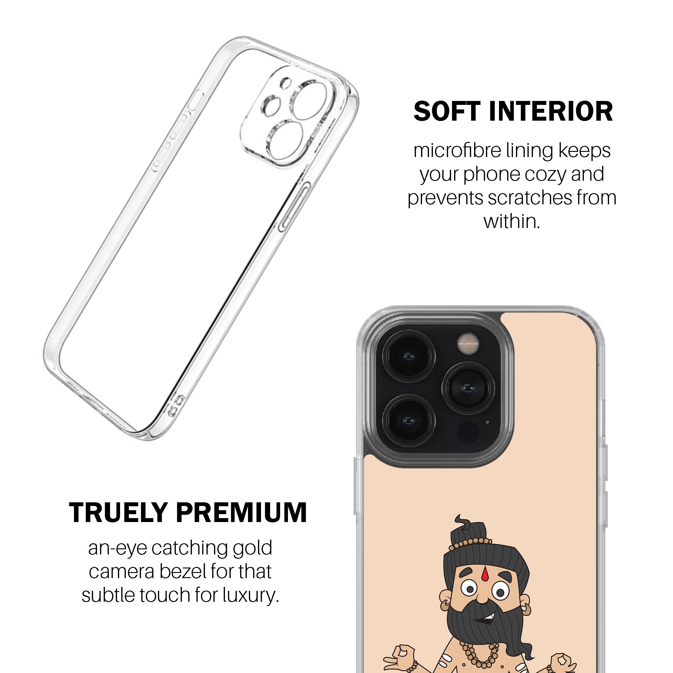 Looking For Inner Peace (Yogi Cartoon) Phone Cover