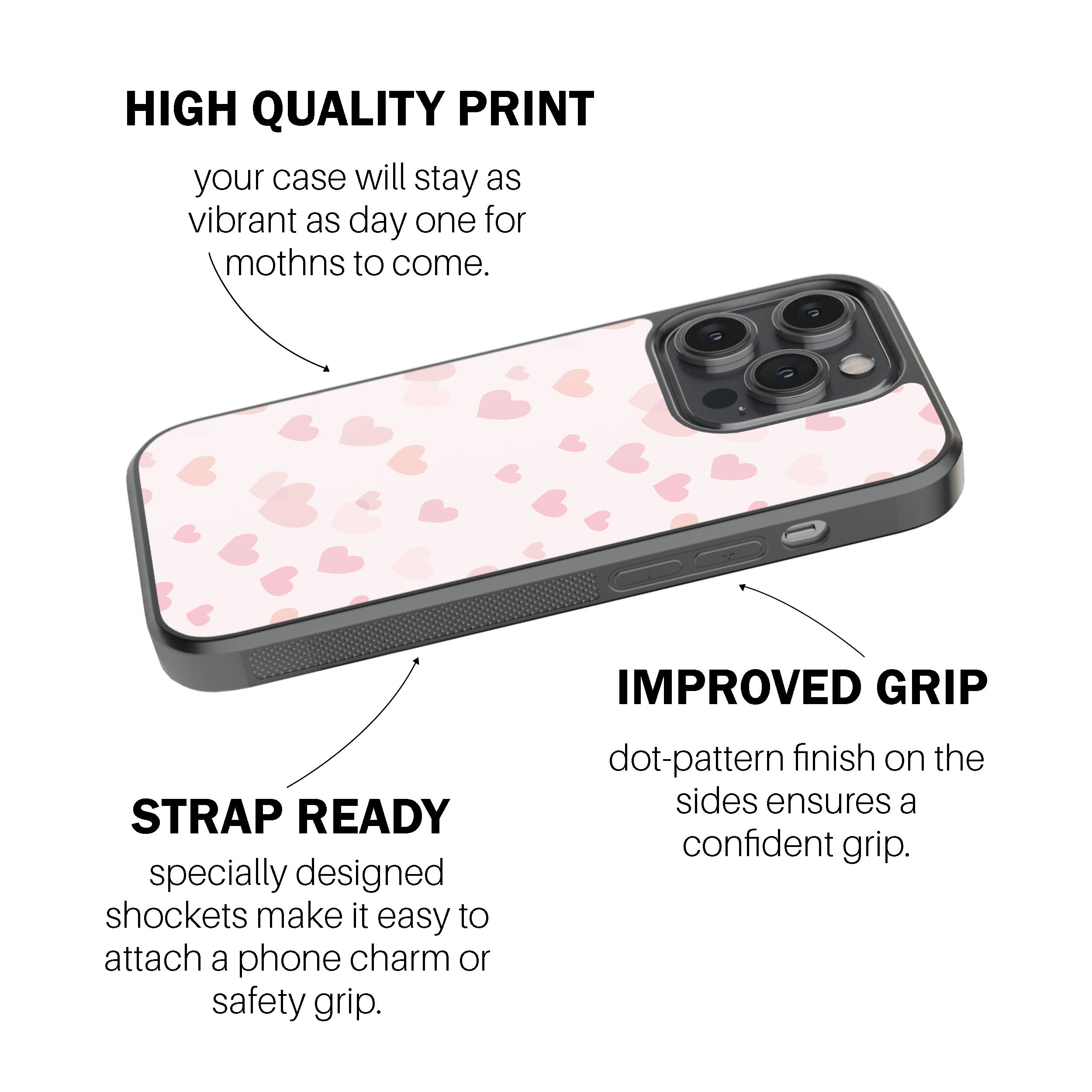 Pink Heart Drops Phone Cover