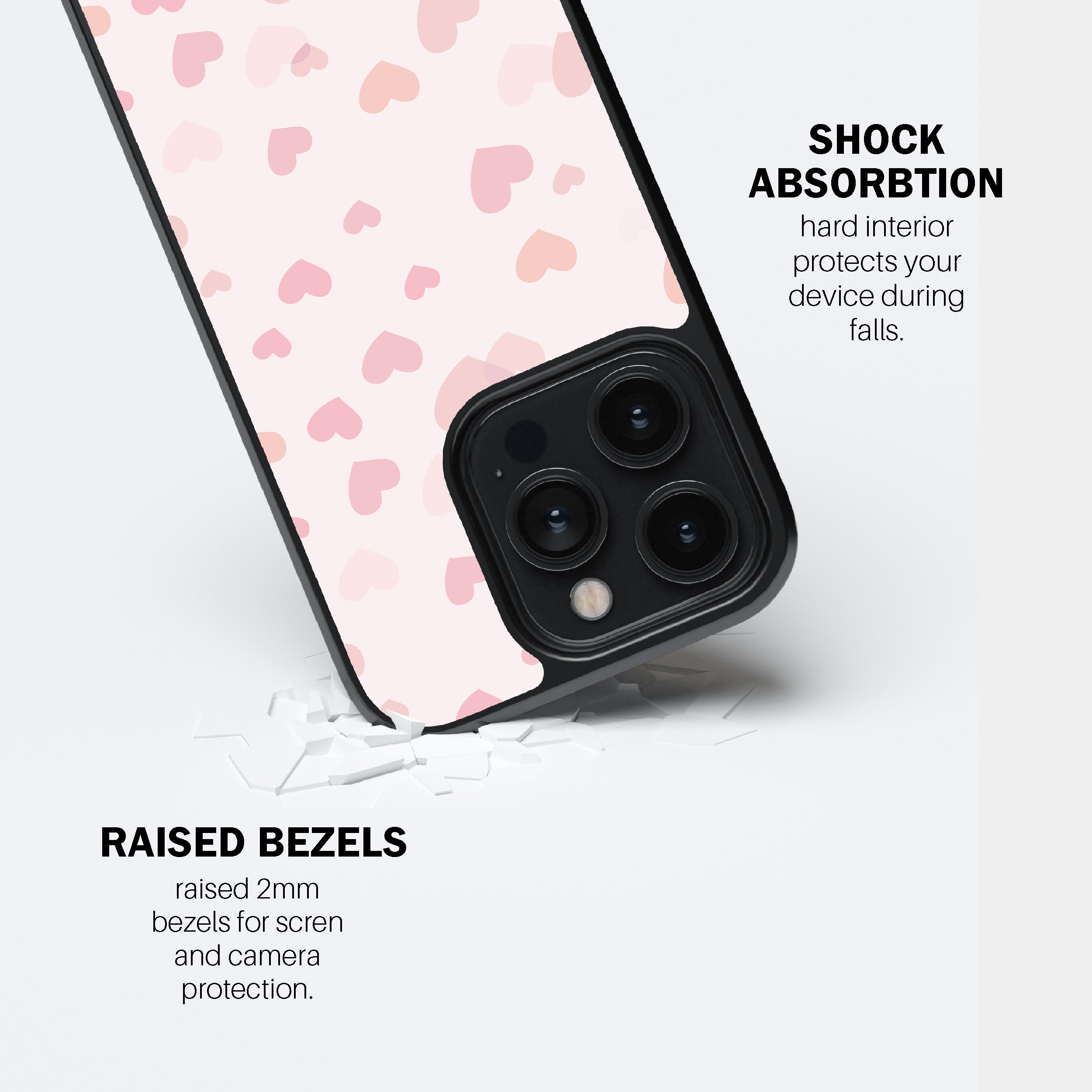 Pink Heart Drops Phone Cover