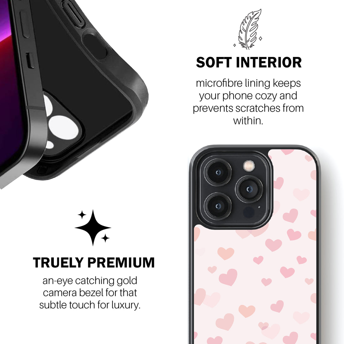 Pink Heart Drops Phone Cover