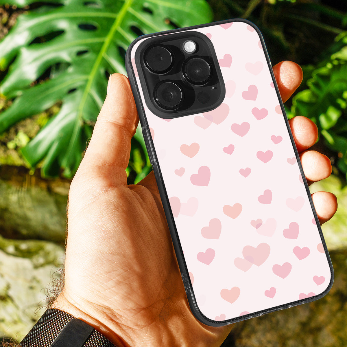 Pink Heart Drops Phone Cover