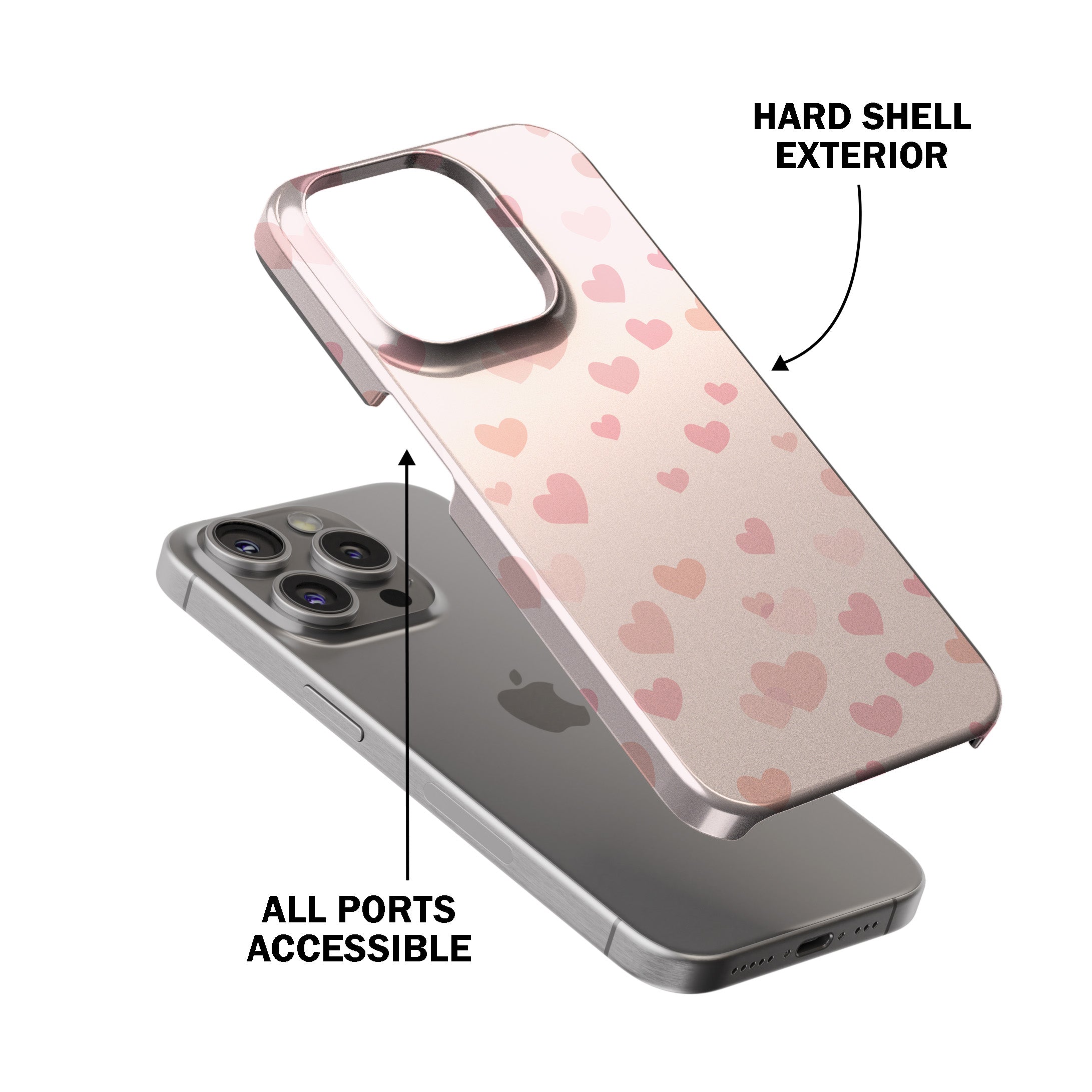 Pink Heart Drops Phone Cover