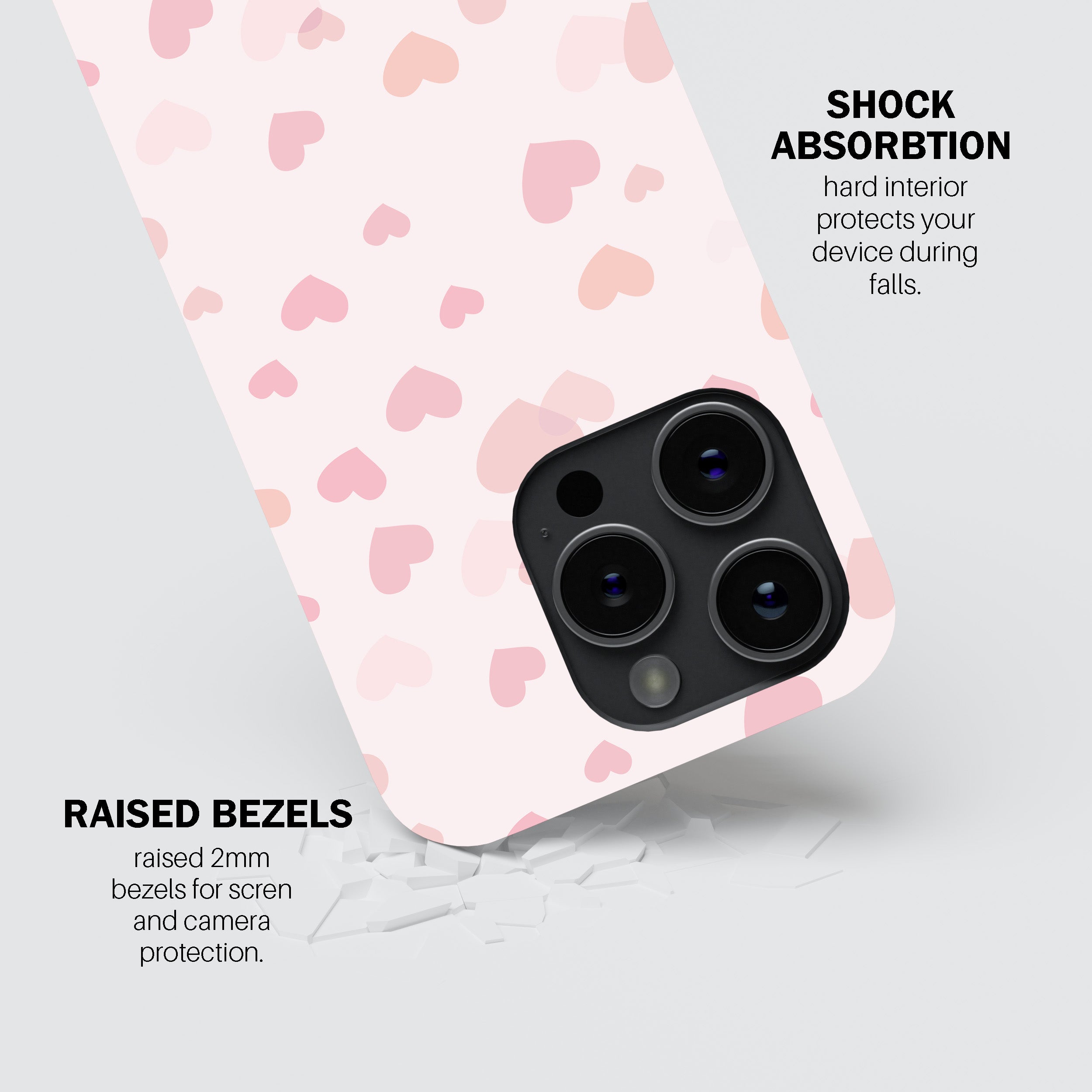 Pink Heart Drops Phone Cover