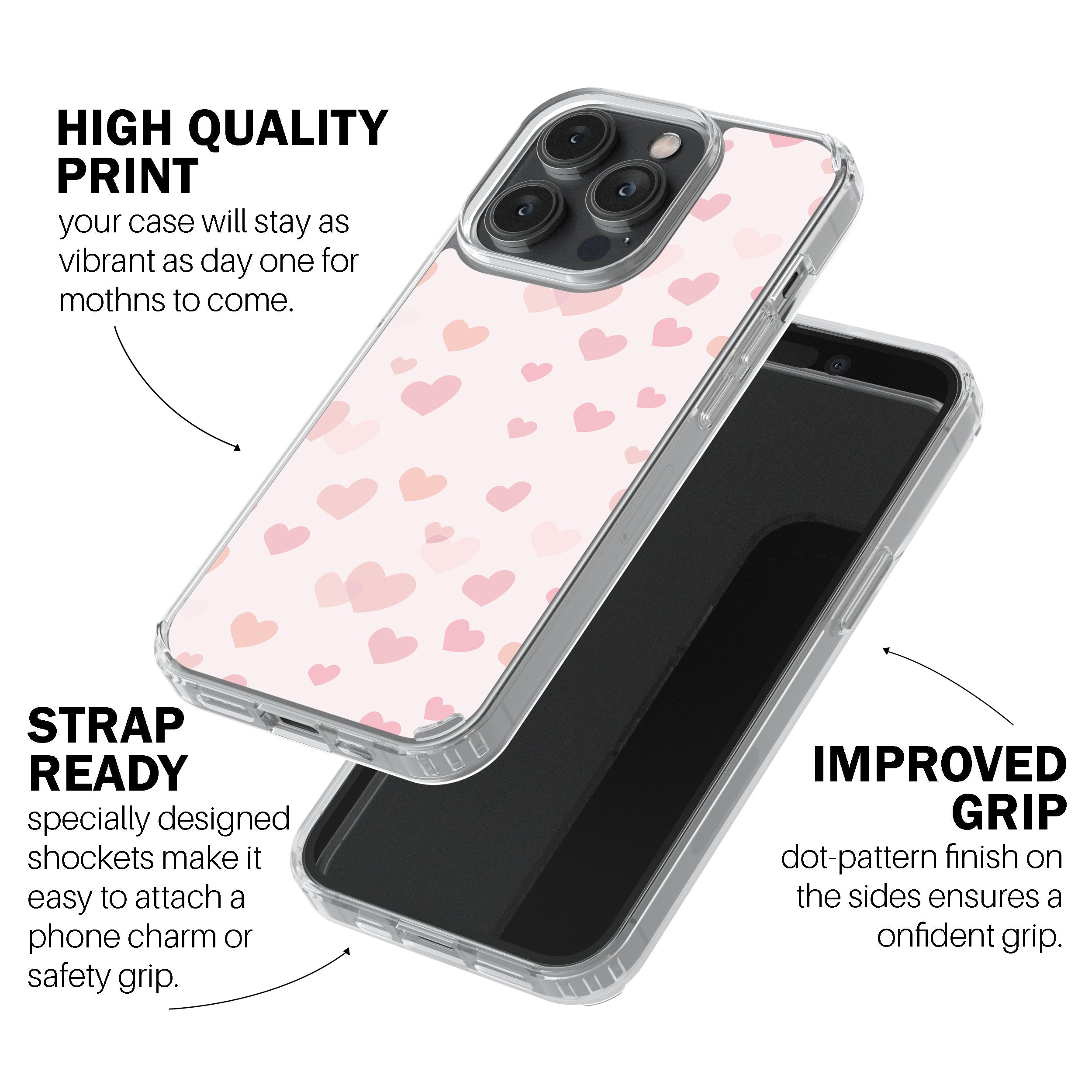 Pink Heart Drops Phone Cover