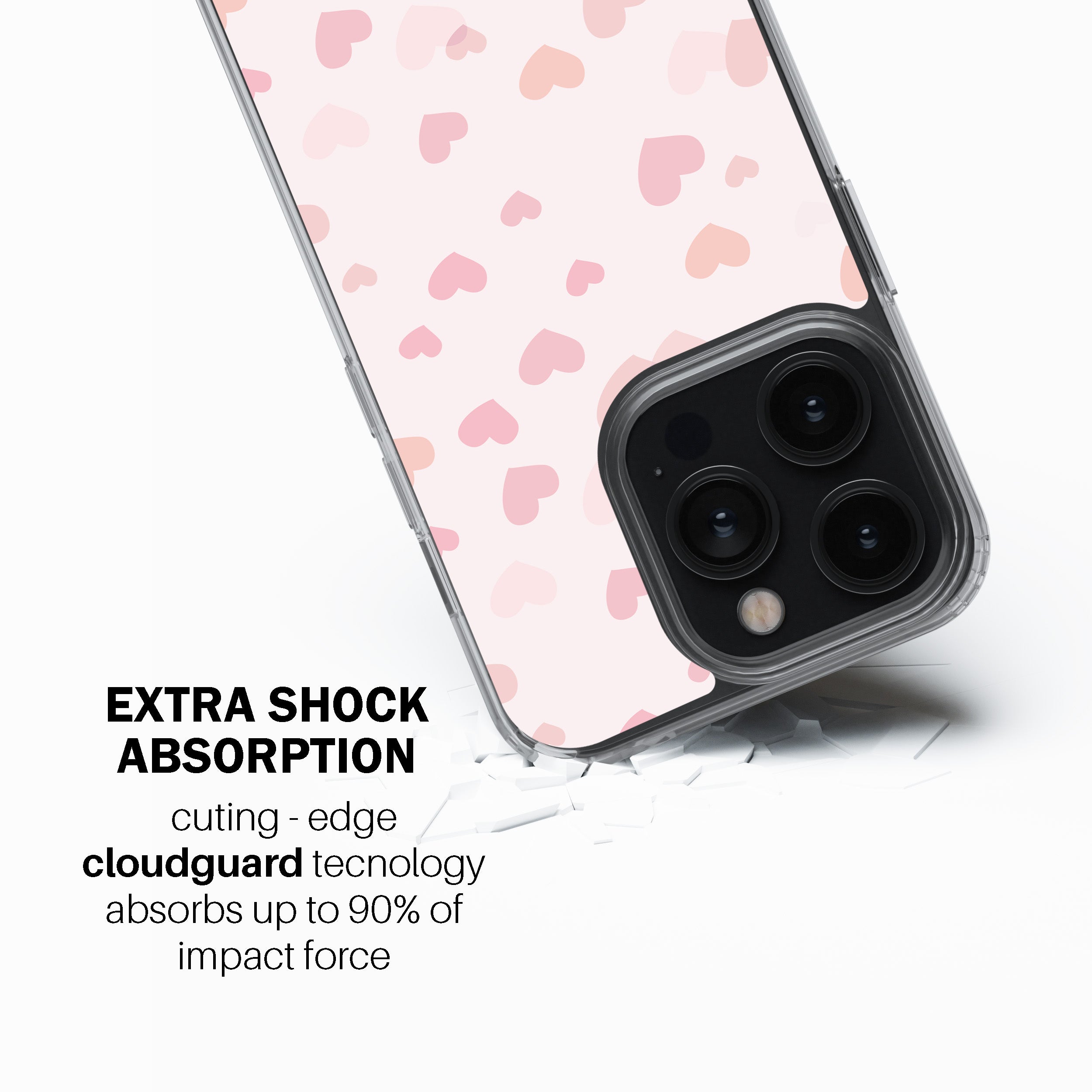 Pink Heart Drops Phone Cover