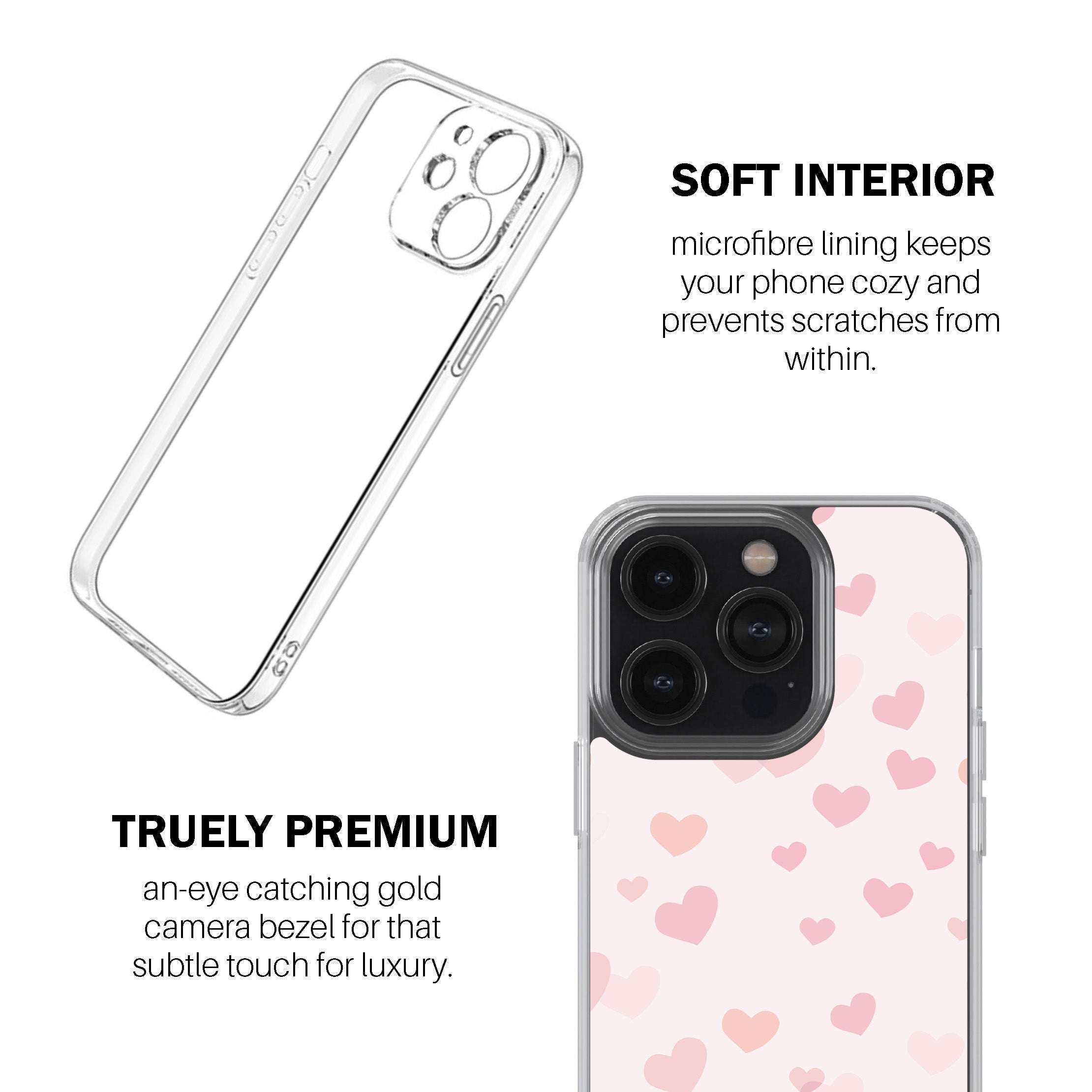 Pink Heart Drops Phone Cover
