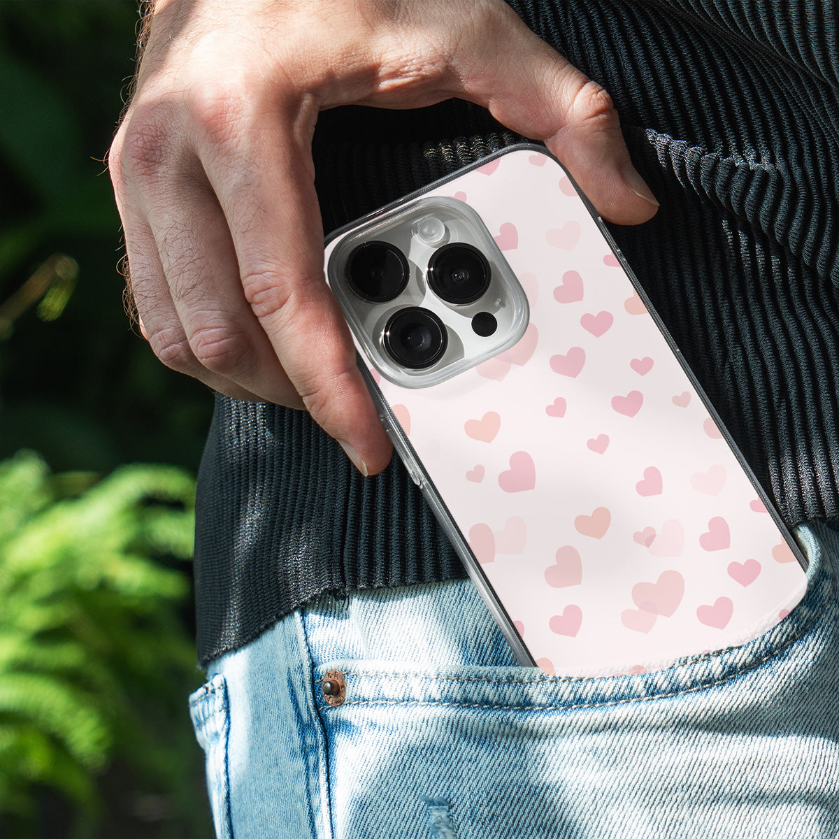 Pink Heart Drops Phone Cover