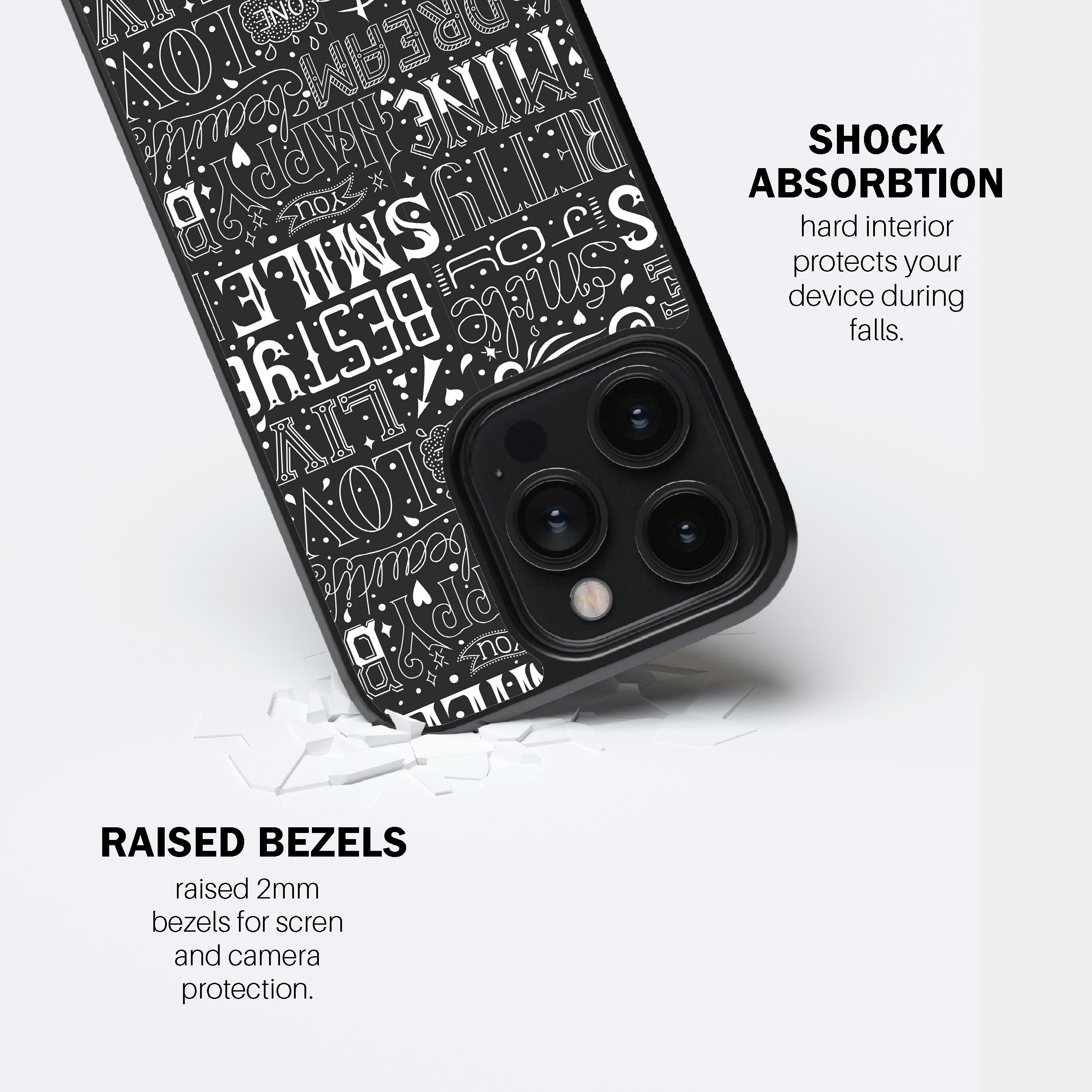 Typography Pattern Collage Phone Cover