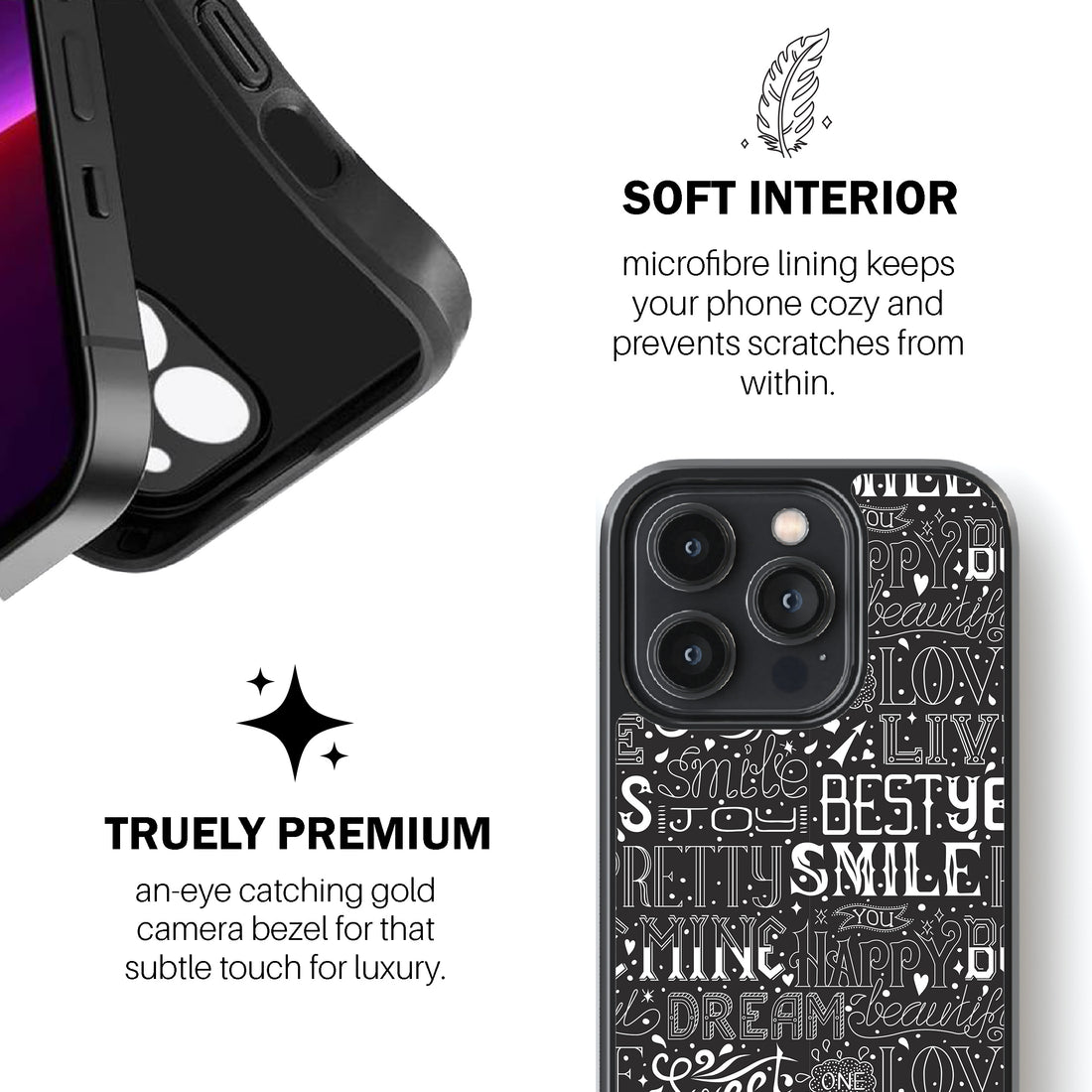 Typography Pattern Collage Phone Cover