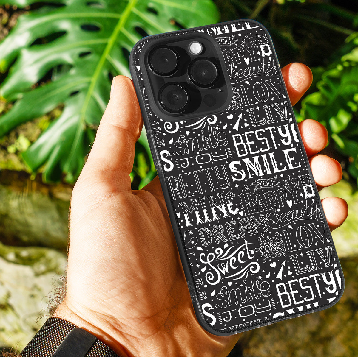Typography Pattern Collage Phone Cover