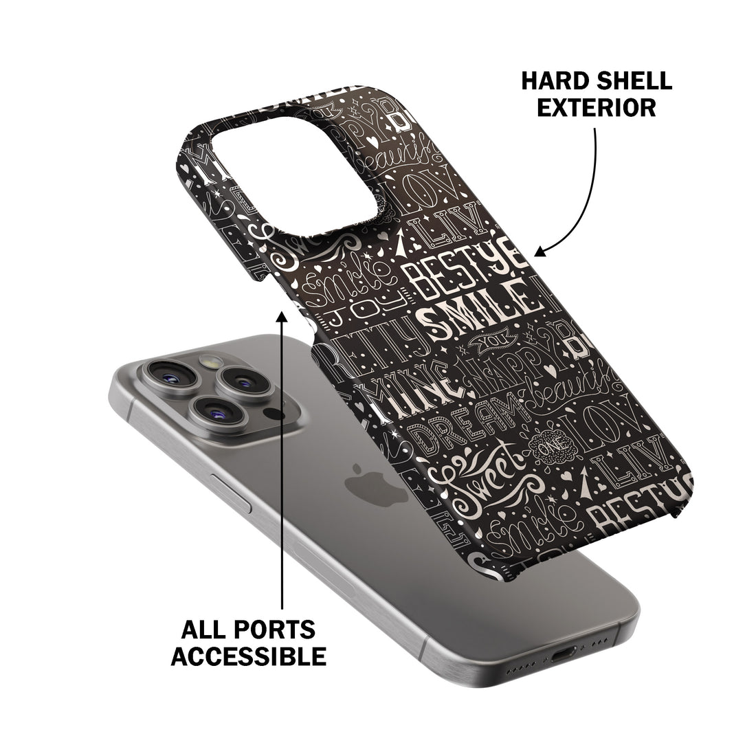 Typography Pattern Collage Phone Cover