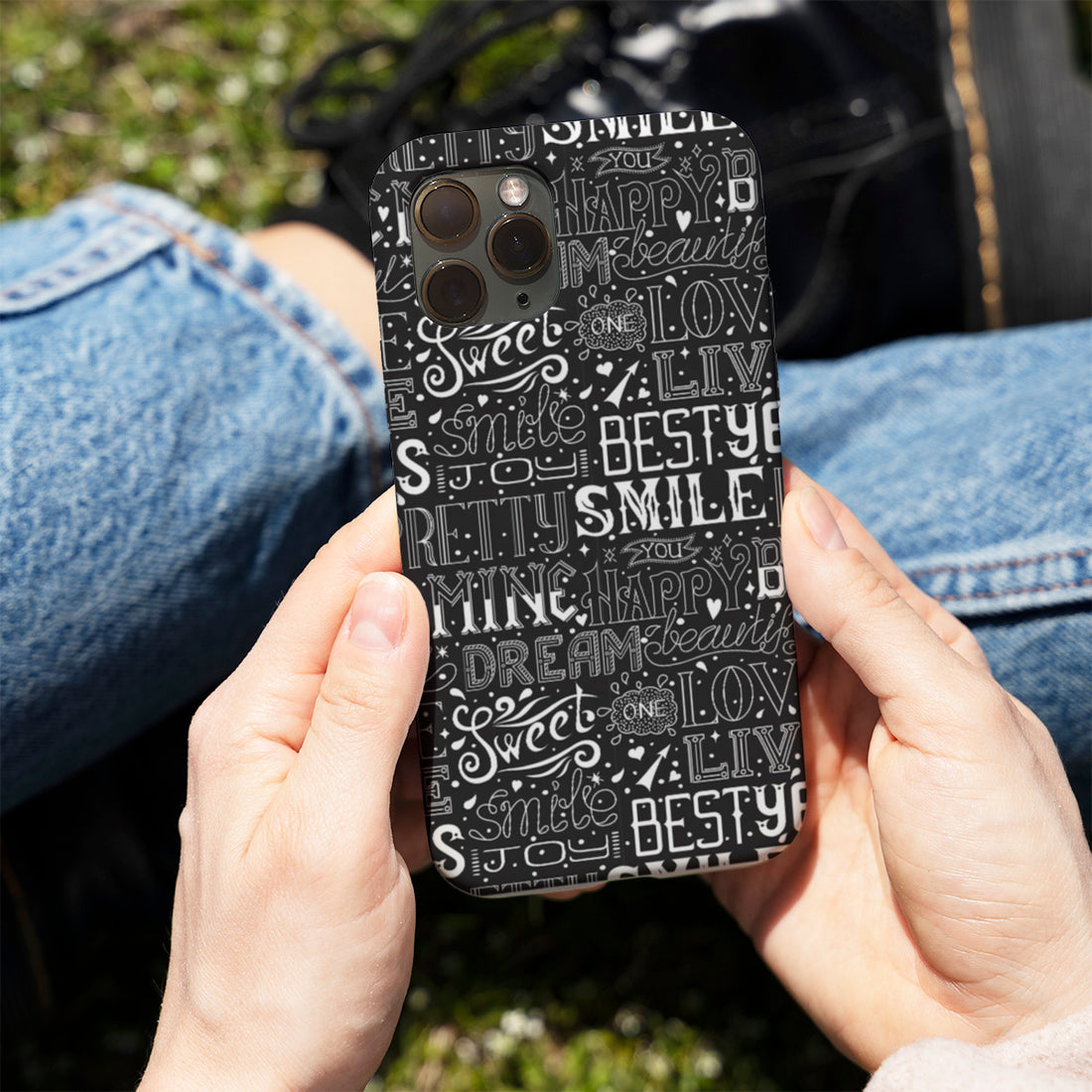 Typography Pattern Collage Phone Cover